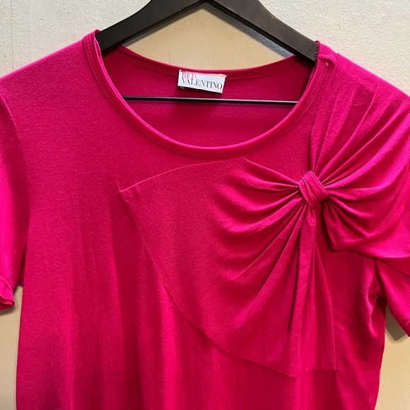 Red Valentino bow knot hot pink lightweight t-shirt - Picture 7 of 7